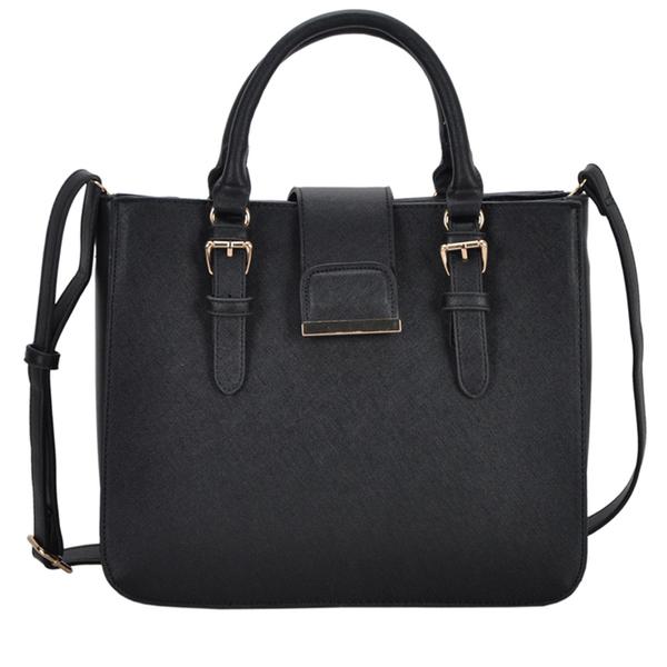 MECHALY WOMEN'S ROSIE BLACK VEGAN LEATHER SHOULDER HANDBAG