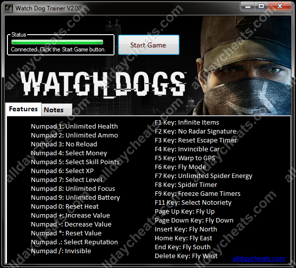 Watch Dogs Trainer (Latest Released Version: November 2014)