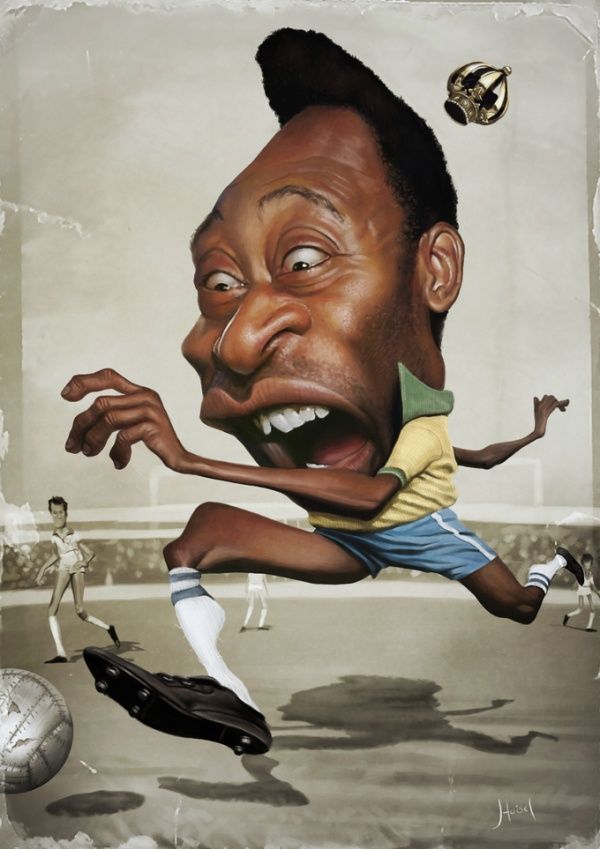 funny cartoon caricature. Funny Caricature Image of Pelé