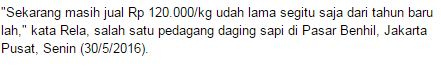 Presiden Joko Widodo Meminta Jika Harga Daging Sapi Rp 80.000 Per Kilo, Namun Para Pedagang Menjawab, Pedagang: Sekarang Masih Rp 120.000/Kg - Commando