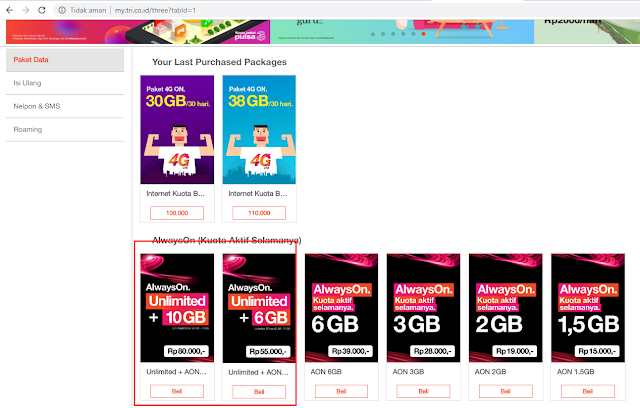 Paket internet unlimited 3 murah