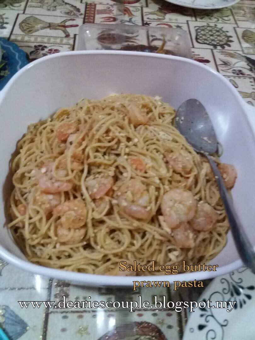 RESEPI: SALTED EGG BUTTER PRAWN PASTA - www.mrsliez.com