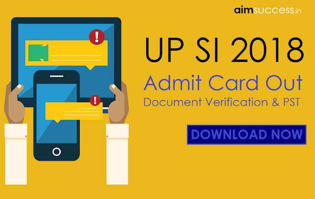 UP SI Admit Card 2018