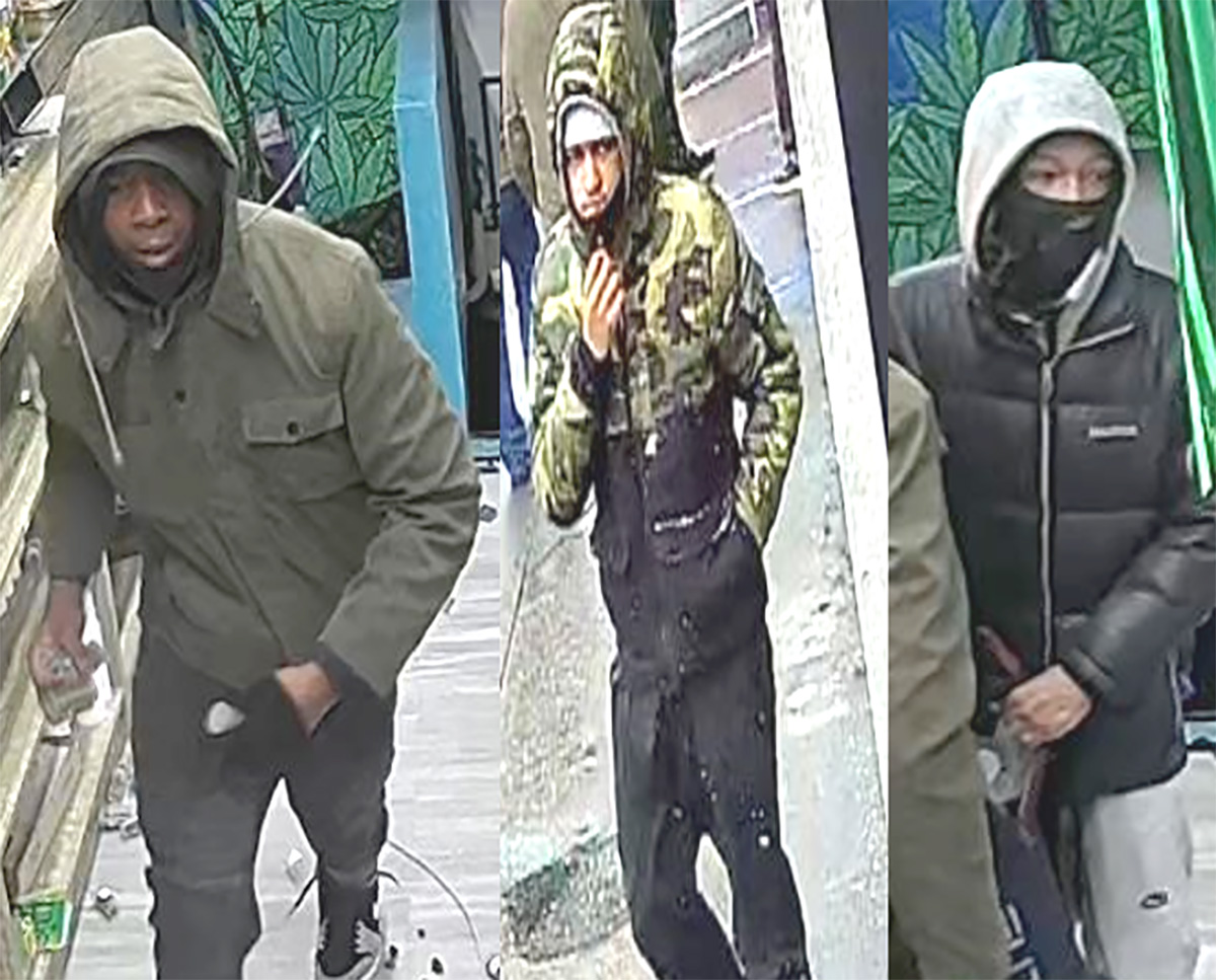 The NYPD is searching for these men in connection with the robbery of a Greenwich Village smoke shop. -Photo by NYPD