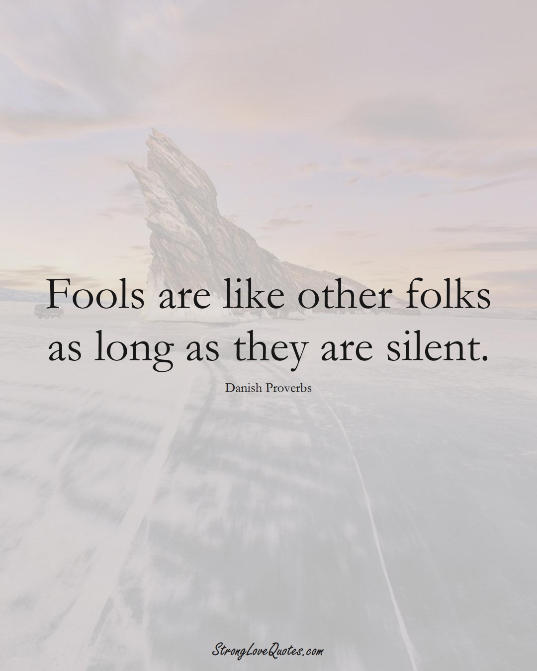 Fools are like other folks as long as they are silent. (Danish Sayings);  #EuropeanSayings