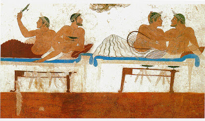 Homossexualidade na Grécia Antiga - Simpósio, tumba em Pesto, sul da Itália