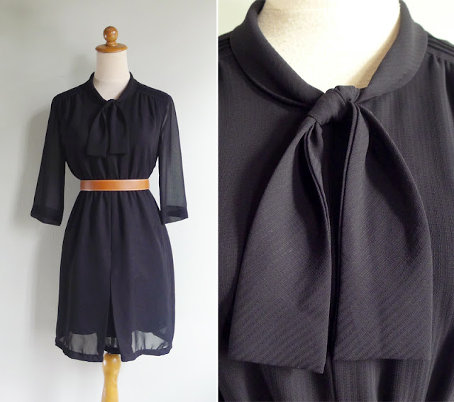 vintage black secretary dress 