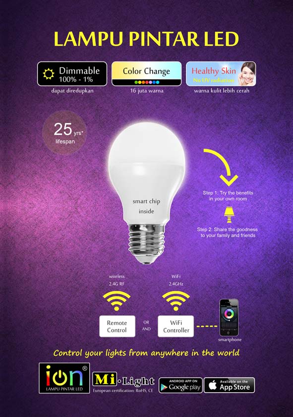 Lampu Pintar LED (Smart LED Bulb) - Rumah Material