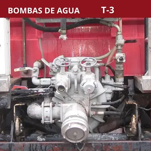 Bombas de agua en cambiones de bomberos