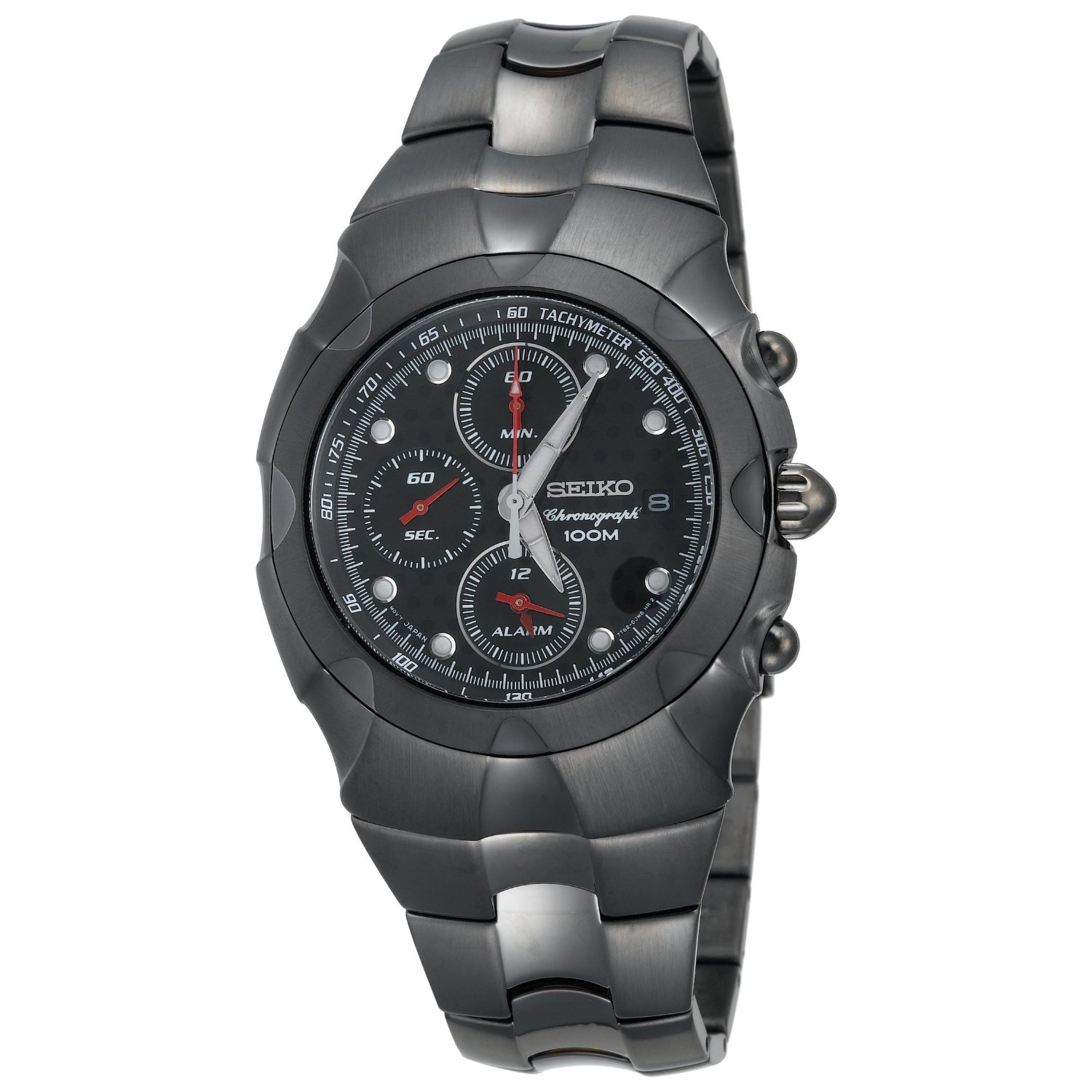 Seiko Men's SNA765 Chronograph Black Ion Watch