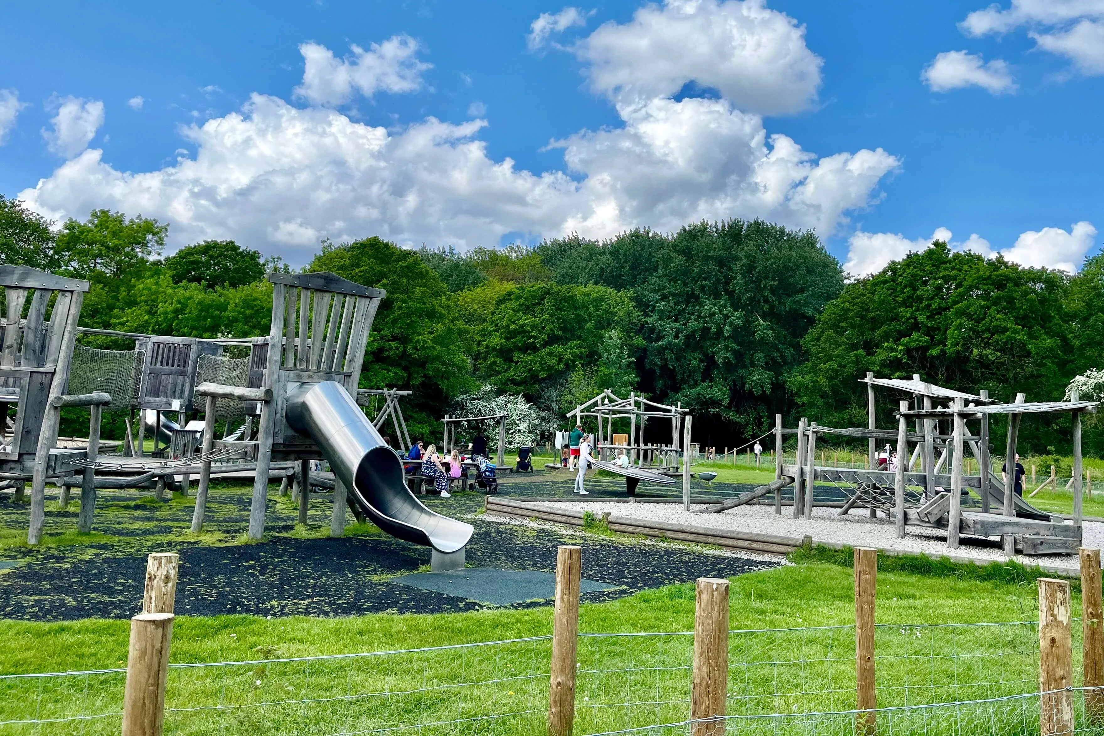 A view of the Belhus Woods Country Park playground