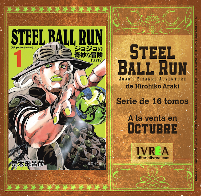 Ivrea publicará en octubre Jojo’s Bizarre Adventure: STEEL BALL RUN.