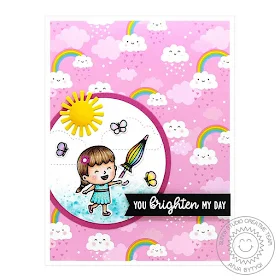 Sunny Studio Stamps: Spring Showers Fluffy Clouds Comic Strip Everyday Dies Spring Themed Card by Anja Bytyqi