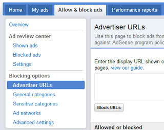 Adsense Blocking options