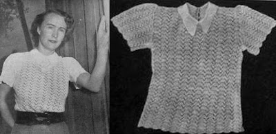 The Vintage Pattern Files - Free 1940's Knitting Pattern - A White Lace Blouse