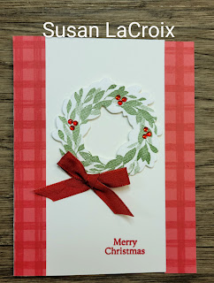 Stampin' Up! Cottage Wreaths Christmas Card by Susan La Croix, http://stampingwithsusan.blogspot.com