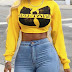 LW Letter Print Crop Top Sweatshirt