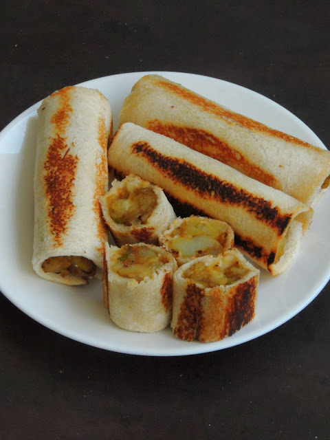 Cheese Potato Masala Bread Rolls