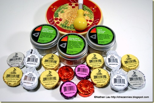 Ceramic Grater, Spice Hound Finishing Salts, and Sjaak's Chocolate Bites