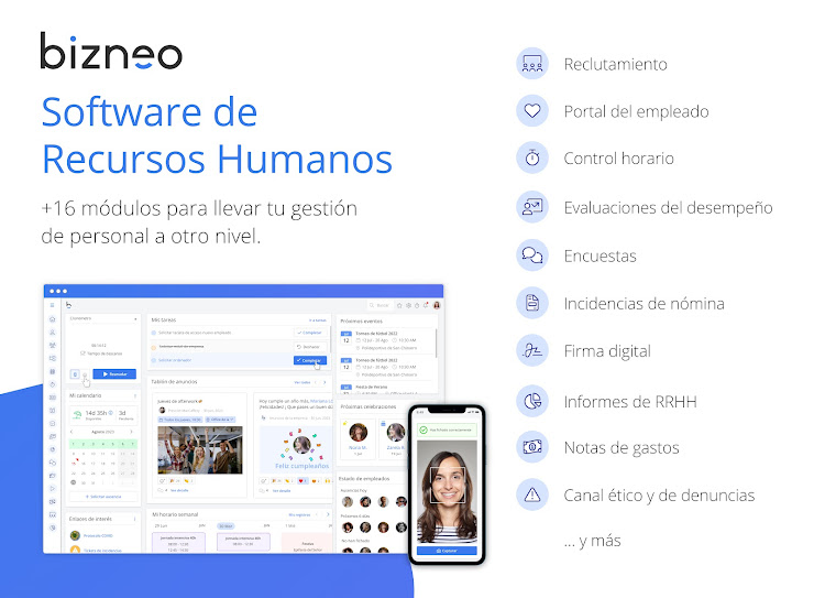 Bizneo, software de recursos humanos