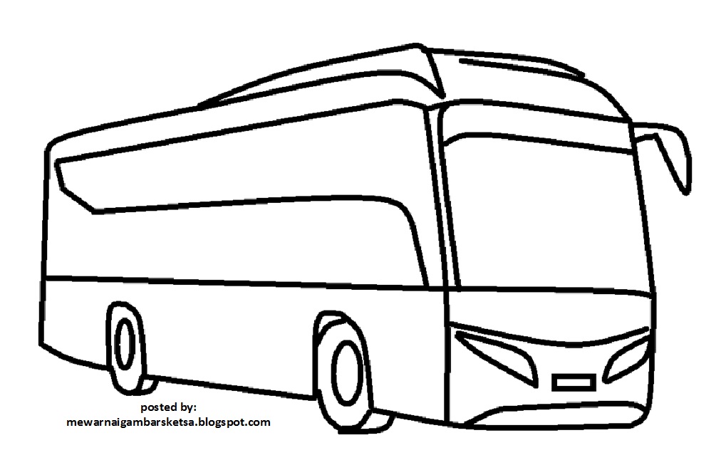  Gambar  Mewarnai  Gambar  Sketsa Bus 7 Download Kendaraan 