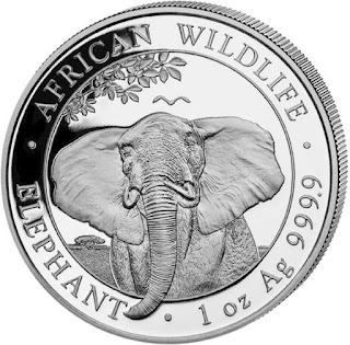 1 oz Silver Somalia Elephant 2021 BU