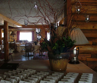 Guests were welcomed to lanterns scattered outside the front entrance 