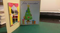 tarjeta de navidad hecha con acuarelas