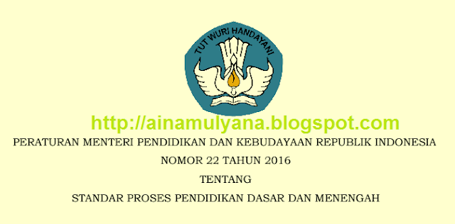  Tentang Standar Proses Pendidikan Dasar dan Menengah PERMENDIKBUD NOMOR 22 TAHUN 2016 TENTANG STANDAR PROSES PENDIDIKAN DASAR DAN MENENGAH