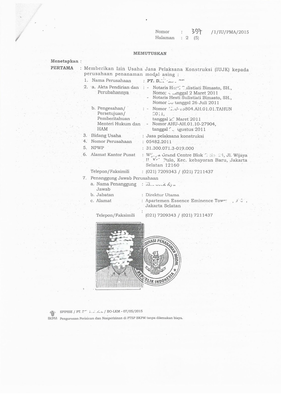 Perijinan Usaha SIUJK  IUJK Surat Ijin Usaha Jasa Konstruksi 