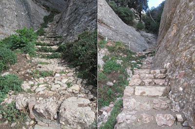 MONESTIR DE MONTSERRAT  ESCALES DE JACOB - ESCALES DELS POBRES - PAS DELS FRANCESOS, escales en direcció a l'ermita de Santa Magdalena