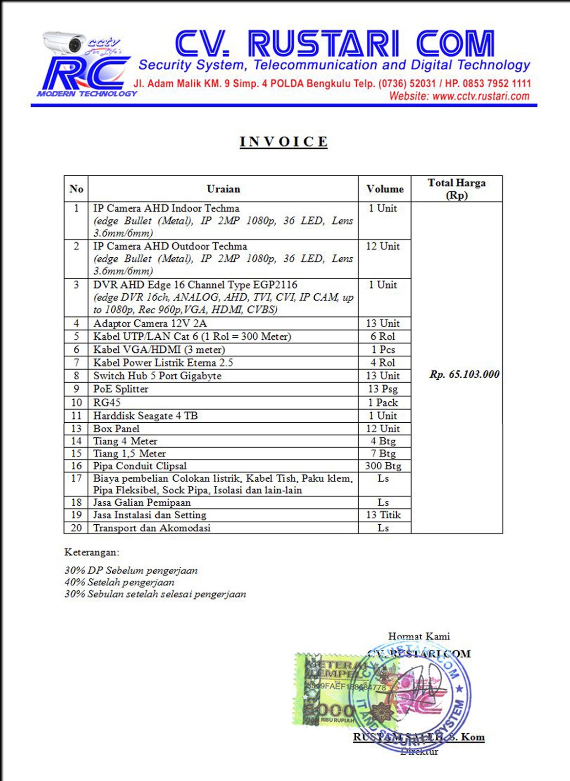 Contoh Invoice Tagihan Yang Baik dan Benar  Kumpulan 