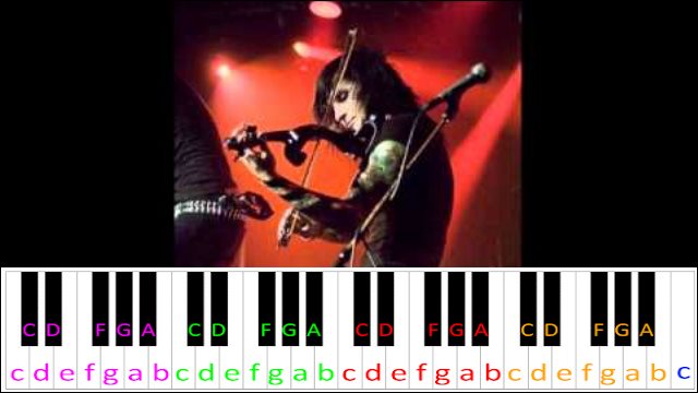 Overture by Black Veil Brides Piano / Keyboard Easy Letter Notes for Beginners