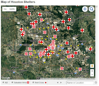 Map of Houston Shelters