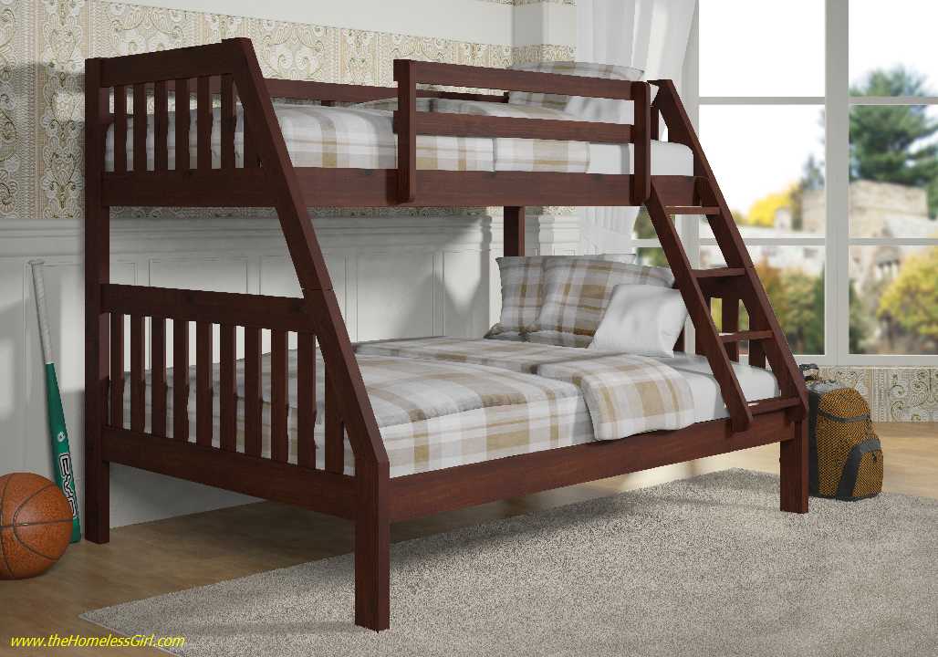 Complete Bedroom Sets For Sale Donco Cappuccino Twin Over Full Mission Bunk Bed  Hugo  Irving