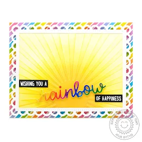 Sunny Studio Stamps: Over The Rainbow Rainbow Word Frilly Frames Cards by Anja Bytyqi