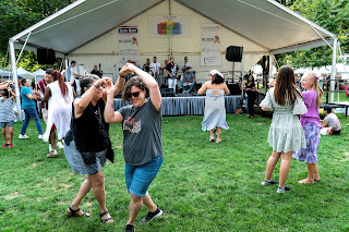 salsa dancing at the end of the day to the music by Eguie Castrillo Salsa Orchestra (Jake Jacobson photo)