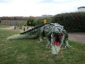 A BIG Crocodile, or Alligator, at Fort Fun Adventure Golf Course in Eastbourne
