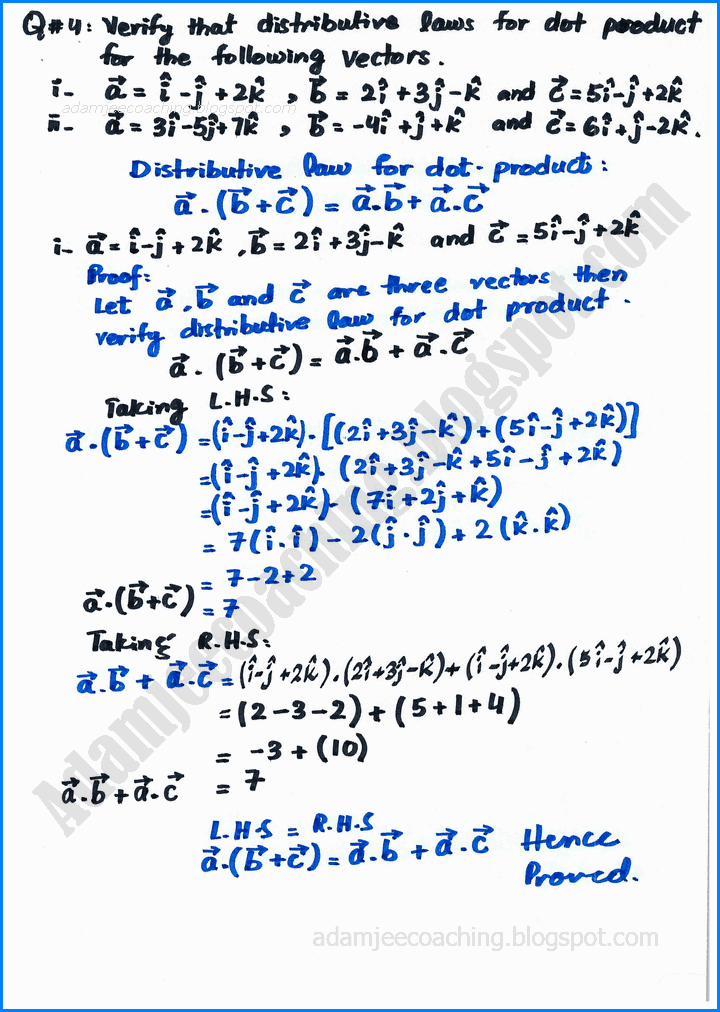 vectors-exercise-3-4-mathematics-11th