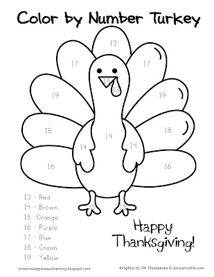 Number Turkey Coloring Sheets 7