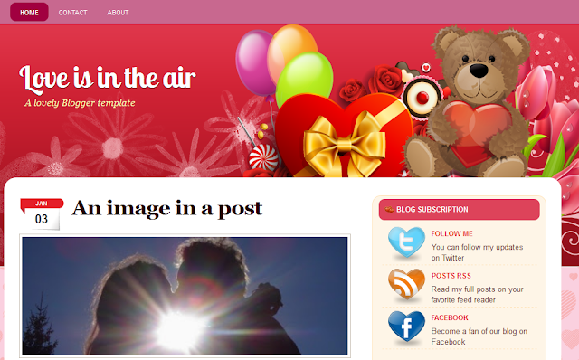 Romantic Love Theme Blogger Template