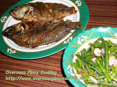 Ginisang Sitaw at Pritong Tilapia