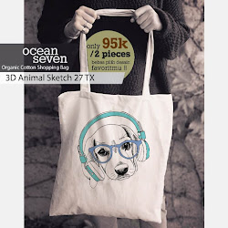 OceanSeven_Shopping Bag_Tas Belanja__Nature & Animal_3D Animal Sketch 27 TX