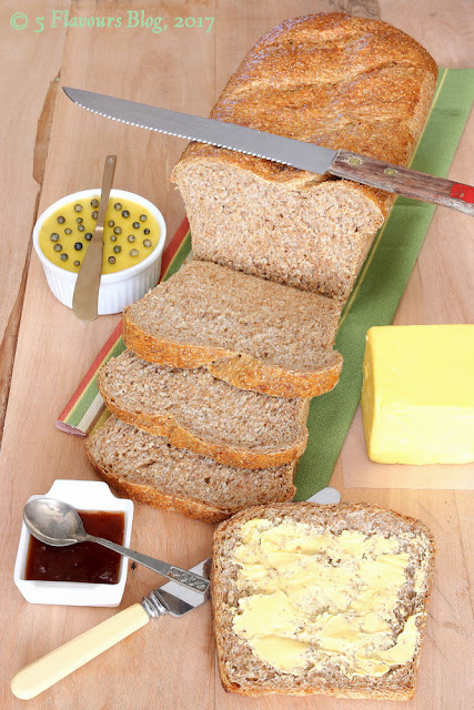 High Fiber Brown Bread, Sliced, with Chicken Liver Pâté, Apricot Jam & Butter