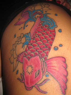 Japanese Red Koi Fish Tattoo Design 