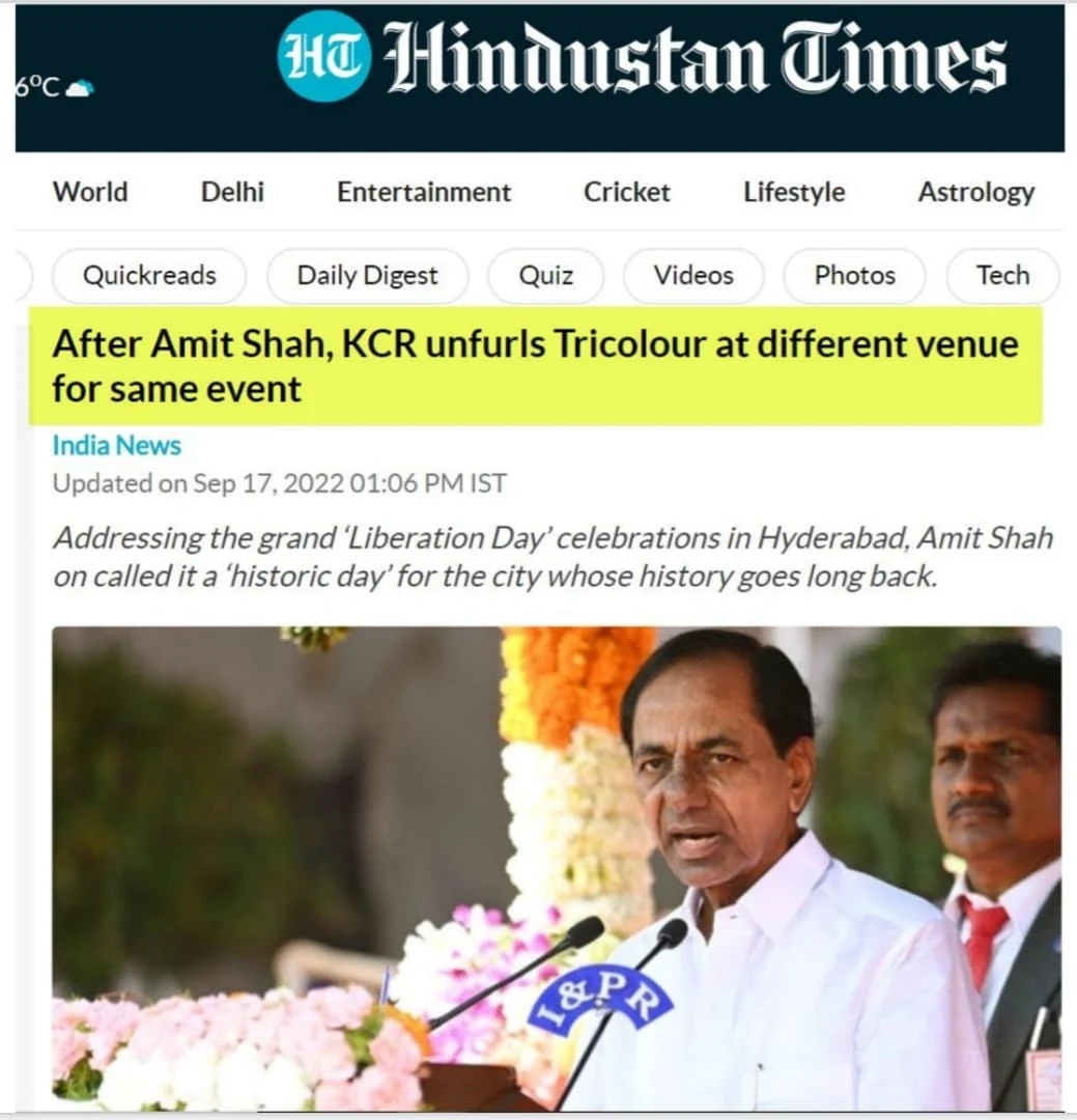 Amit Shah vs KCR over Hyderabad's Liberation vs Integration  WHAT HAS HAPPENED ?  Telangana yesterday celebrated, depending on one's political persuasion, the state's 'integration' to the Indian Union or 'liberation' from the rule of the Nizam.  While Chief Minister K Chandrashekar Rao or KCR celebrated 'Telangana National Integration Day', a few kilometers away Union Home Minister Amit Shah celebrated the same historical event but under a very different name: 'Hyderabad Liberation Day'.  A day that marks the integration of Hyderabad state to the Indian Union in 1948 bears witness to what a combative KCR calls the BJP's "divisive agenda".  The BJP's political ambitions are not lost on anyone: with a weakened Congress unable to challenge the Telangana Rashtra Samithi, the BJP sees a glimmering opportunity in Telangana.  CENTRE VS STATE  Instances of the Centre and state not seeing eye-to-eye have become more common in recent months, however, yesterday's events are significant.  While Telangana Chief Minister K Chandrashekar Rao raised the national flag in Public Gardens, Nampally celebrating "Telangana National Integration Day',  7 km away from him at Secunderabad, Union Home Minister Amit Shah also unfurled the national flag marking 'Hyderabad Liberation Day'.  WHAT AMIT SHAH SAID ?  At his rally, Amit Shah invoked Sardar Vallabhai Patel, the first Home Minister of India and said that if not for him, Hyderabad would have taken many more years to get liberated.  "After so many years, there was a desire in this land that the Hyderabad Liberation Day should be celebrated with the government's participation.  But unfortunately, 75 years are over and those who ruled this place could not dare celebrate Hyderabad liberation day due to vote bank politics," Mr Shah said.  He said that many people had promised during elections that they would celebrate Liberation Day.  "But when they came to power, due to the fear of Razakars they turned back... They still have fear.  I want to tell them, remove fear from your heart and Razakars cannot take decisions for this country as it got independence 75 years ago," Amit Shah said.  KCR, who declined an invite to Amit Shah's event today, asked why the BJP was not celebrating the integration of Gujarat's Junagadh to India on November 9 and only "wants to focus on Hyderabad".  At his rally, KCR said that Telangana had come a long way in the last eight years, adding that they had to fight for the rights, dignity, and self-respect for the people of Telangana.  HOW HYDERABAD STATE BECAME PART OF INDIA ?  At the time of India's independence, British India was a mix of independent kingdoms and provinces that were given the options of joining India, Pakistan, or remaining independent.  One among those who took a long time to make a decision was the Nizam of Hyderabad.  From 1911 to 1948, Nizam Mir Usman Ali, the last Nizam of Hyderabad, ruled the state composed of Telangana and parts of present-day Karnataka and Maharashtra.  Believed to be one of the richest people in the world at the time, the Nizam was not ready to let go of his kingdom. Meanwhile, the majority population of Hyderabad state was far from enjoying the same kind of wealth as the Nizam did. The feudal nature of the state at the time caused the peasant population to suffer high taxes, indignities of forced labour, and various other kinds of exploitation at the hands of powerful landlords.  There was also a demand by the Andhra Jan Sangham for Telugu to be given primacy over Urdu.  By the mid-1930s, apart from a reduction in land revenue rates and the abolition of forced labour, introducing Telugu in local courts became another important issue.  Soon after the organisation became the Andhra Mahasabha (AMS), and Communists became associated with it. Together, the two groups built a peasant movement against the Nizam that found local support.  WHO WERE THE RAZAKARS ?  In response to an uprising in July 1946 against forceful land acquisition on the part of a hereditary tax collector named Visnur Ramachandra Reddy, by October 1946, the Nizam banned the AMS.  A close aide of the Nizam, Qasim Razvi, leader of the Ittehad-ul Muslimeen, became closely involved in securing the Nizam's position.  The Ittehad-ul-Muslimeen was a political outfit that sought a greater role for Muslims in the early 20th century, but after Razvi took over the organisation, it became extremist in its ideology.  It was under him that a militia of the 'razakars' was formed to suppress the peasant and communist movement, launching a brutal attack.  Around this time, the Standstill Agreement was also signed between the Nizam and the Indian government in November 1947, declaring a status quo. This meant that until November 1948, the Nizam could let things be as they were and not finalise a decision as negotiations with the Indian union continued.  OPERATION POLO ?  In the first half of 1948, tensions grew as the razakar leaders and the government in Hyderabad began to speak of war with India and began border raids with Madras and Bombay Presidencies.  As a response, India stationed troops around Hyderabad and began to ready itself for military intervention. By June 1948 Sardar Patel, tasked with integrating the states into the union, was growing impatient as the negotiations with the Nizam were unable to draw fruitful results.  With the Nizam importing more arms and the violence of the Razakars approaching dangerous proportions, India officially launched 'Operation Polo' on September 9 and deployed its troops in Hyderabad four days later.  On September 17, three days after the deployment, the Nizam surrendered and acceded to the Indian Union in November.  The Government of India decided to be generous and not punish the Nizam. He was retained as the official ruler of the state and given a privy purse of five million rupees.  INTEGRATION OR LIBERATION ?  The debate about whether the day of independence was about integration into the Indian union after months of negotiations, or liberation from an autocratic monarch has continued.  Hyderabad's history continues to affect today's politics.  After Qasim Rizvi left India for Pakistan, the organisation was handed over to Abdul Wahed Owaisi, the grandfather of Asaduddin Owaisi, the All India Ittehadul Muslimeen (AIMIM) president and Hyderabad MP.  He said recently that the AIMIM of today was the successor of freedom fighters Turrebaaz Khan and Maulvi Alauddin and not Qasim Rizvi, distancing his party from the organisation's roots.