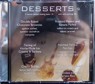 D.B.A. Dessert Menu