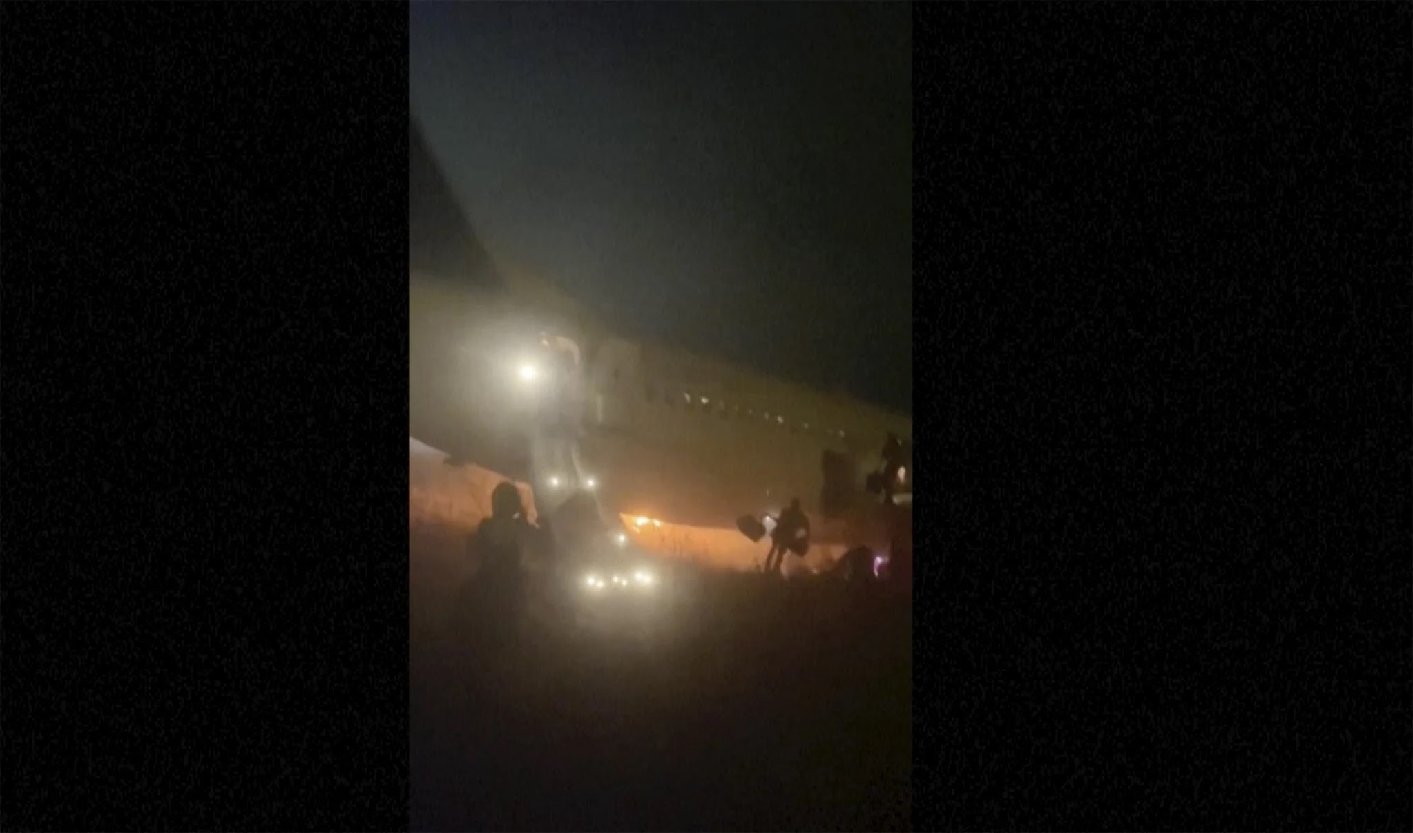 A Boeing 737-300 plane carrying 85 people skidded off a runway at the airport in Senegal’s capital, injuring 10 people