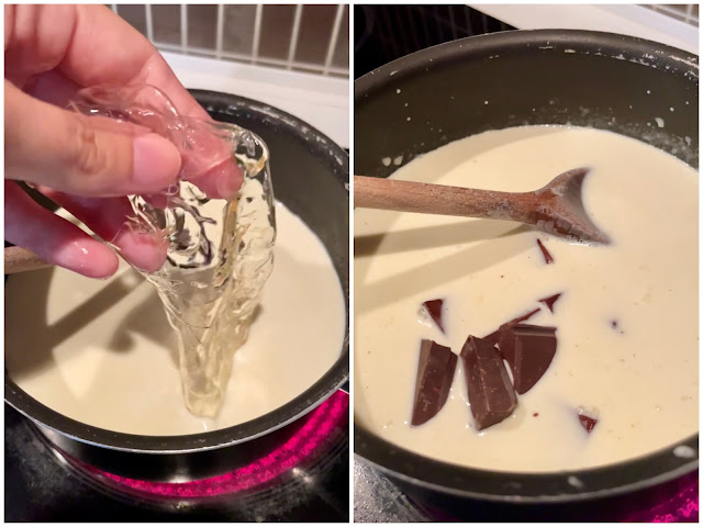 Gélatine crème lait et chocolat - Pâtisserie