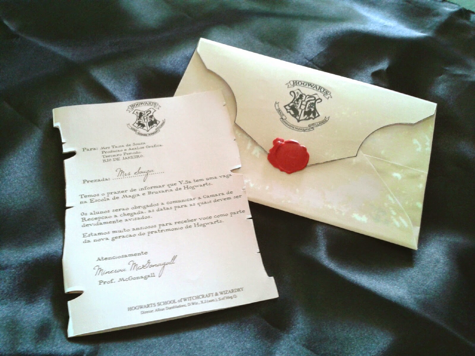Coleção de Suvenirs : Carta de Hogwarts - Passo a Passo